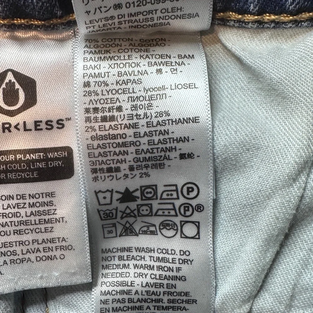 Levi's 502 Jeans Mens 36x32 (35x29) Blue‎ Regular Taper Distressed Stretch Denim